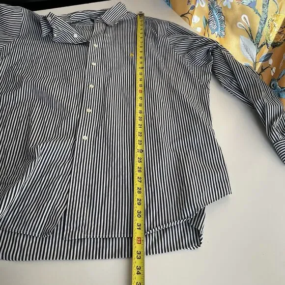 Vintage Polo Ralph Lauren Striped Long Sleeve Dress Shirt Sz XXL Preppy Office - Picture 7 of 8